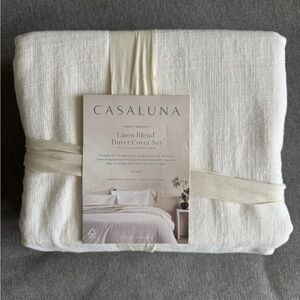 Casaluna Linen Blend Duvet Cover Set - Ivory Cream new w/tags